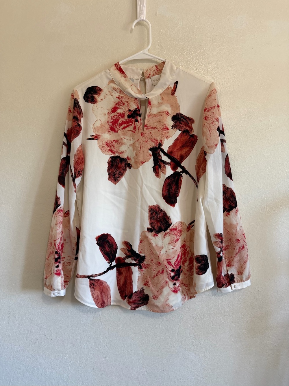Chico’s Floral Print Long Sleeve Blouse